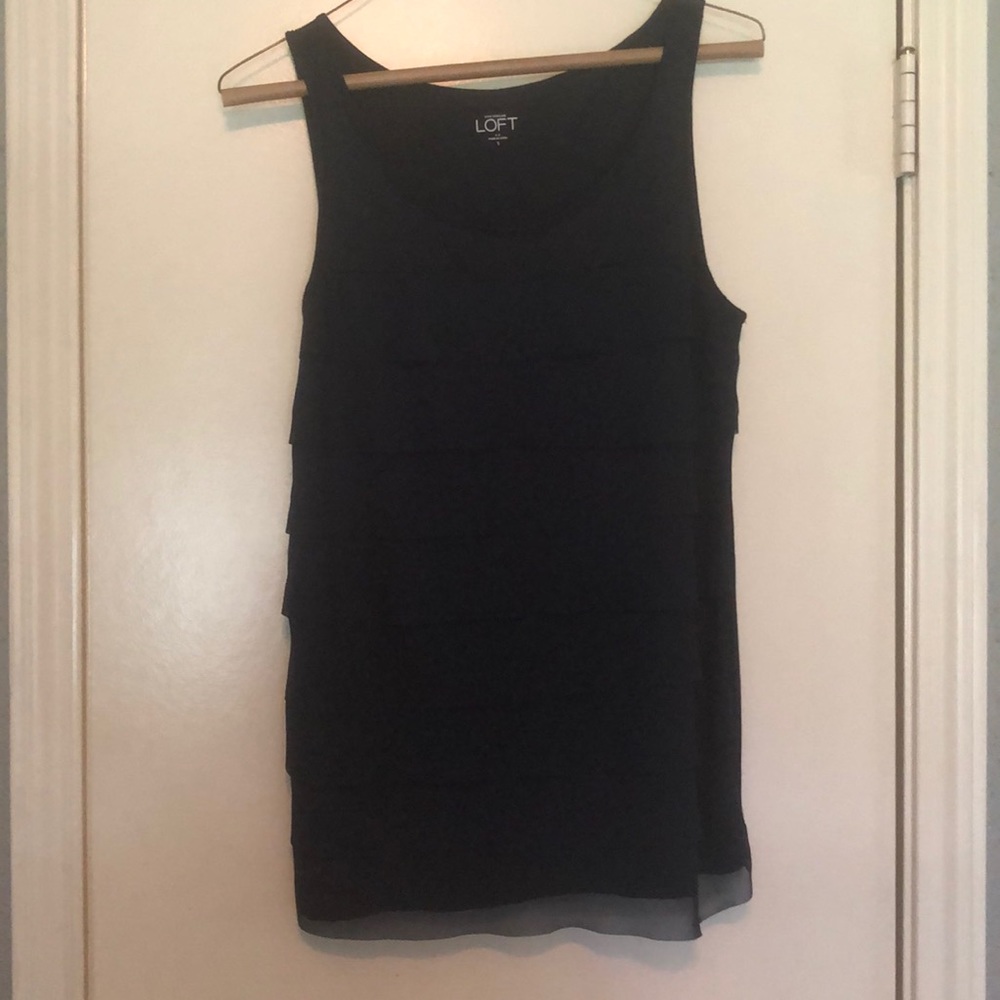 Navy blue ruffle tank/blouse